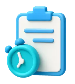 Clipboard and stopwatch — fast support